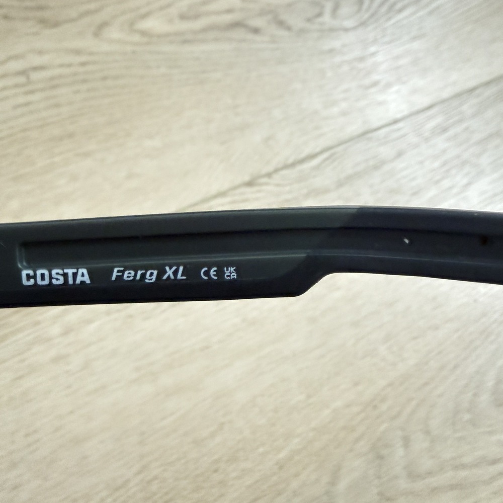 Costa Del Mar Ferg XL Sunglasses Matte Black 580G Gray Polarized Glass 6S9012 - Picture 3 of 9